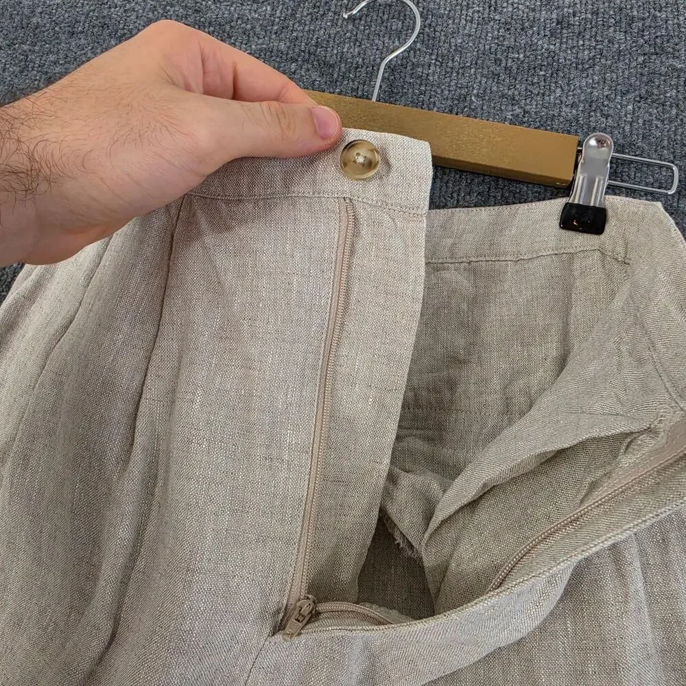 Reformation Pants 2 Mason Linen Pleated Wide Leg Beige Casual Summer Office Work